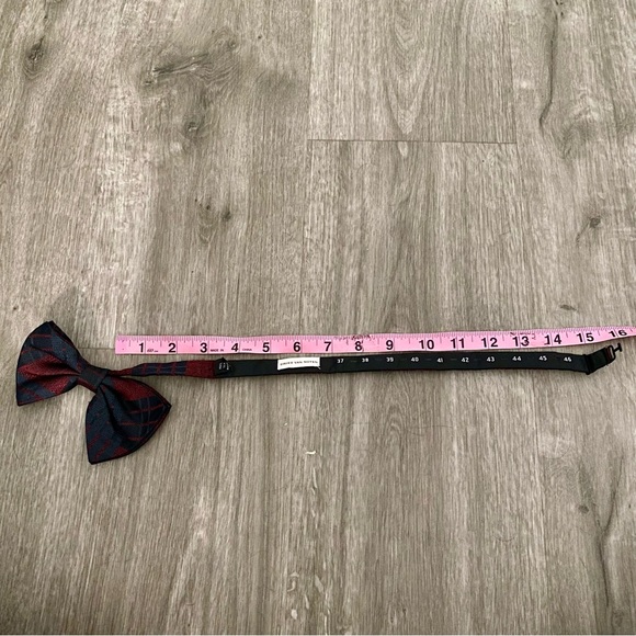 Dries Van Noten Bow Tie Silk Highlander Plaid Red Gray Christmas Adjustable - Picture 10 of 10